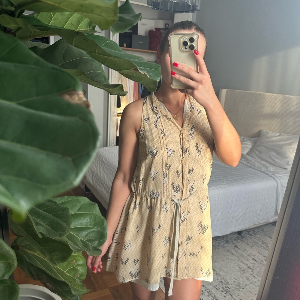Sea New York Cream Tiered Halter Sundress Mini small